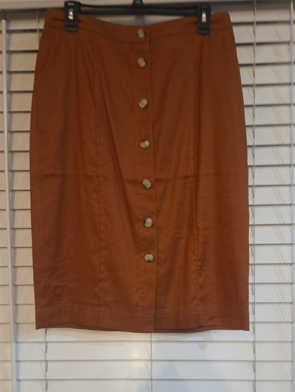 Banana Republic Rust Button-Front Pencil Skirt